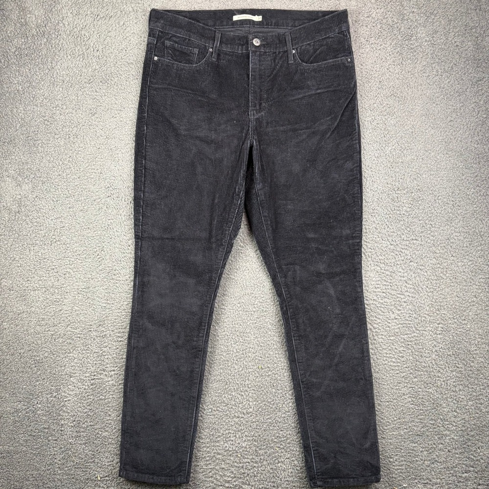Levis 311 Shaping Skinny Corduroy Pants Womens 32 Black Mid Rise Stretch